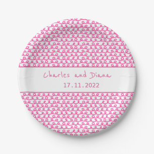 Assiettes En Carton Boucle De Boucle Rose Chaud