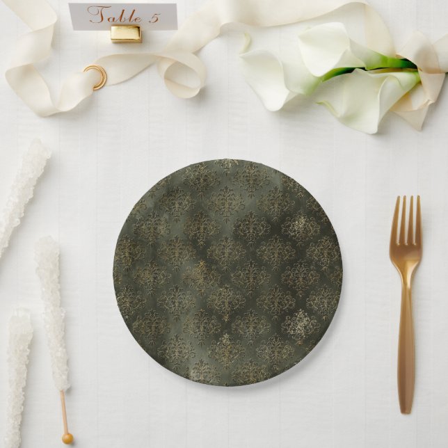 Assiettes En Carton Boudoir Obscur (Mariage)