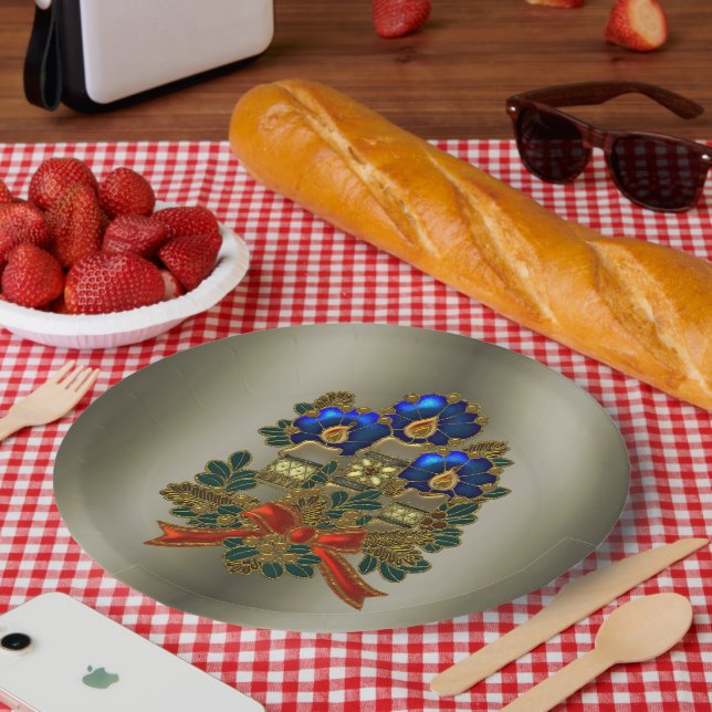 Assiettes En Carton Bougies de Noël (Pique-nique)