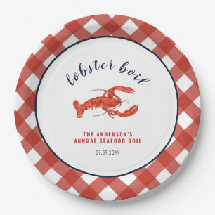 Assiettes En Carton Bouillie de homard Été Réunion familiale