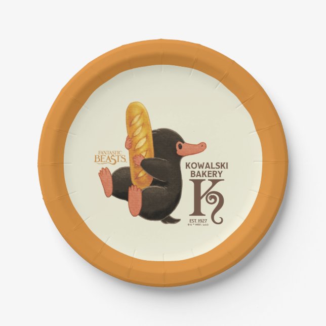 Assiettes En Carton Boulangerie Kowalski - Niffler Avec Pain (Devant)