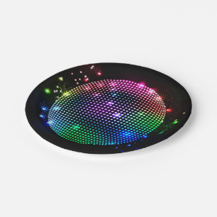 Assiettes En Carton Boule colorée de disco des plaques à papier de