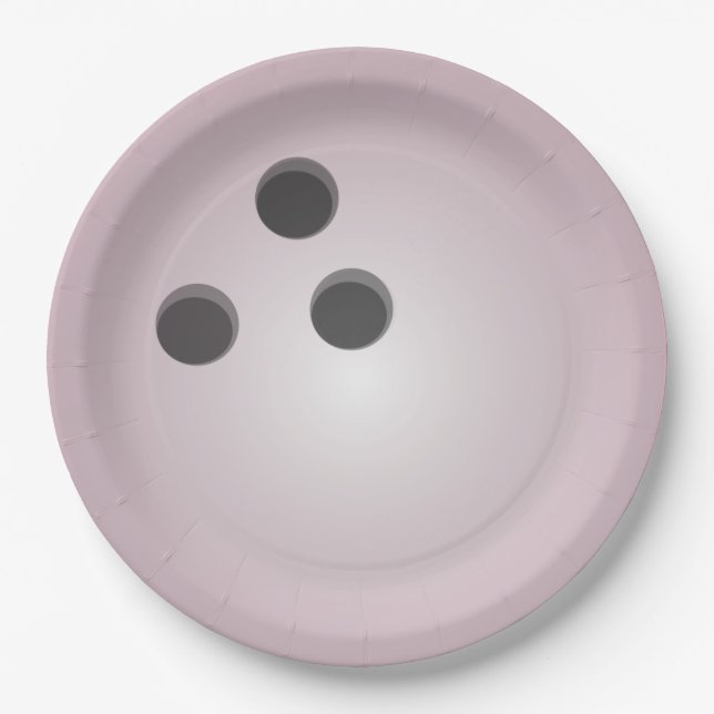 Assiettes En Carton Boule de Bowling Rose (Devant)
