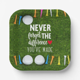 Assiettes En Carton Boule de golf avec tee on green Happy Retirement P