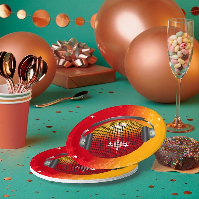 Assiettes En Carton Boule Disco Étincelante (Créateur téléchargé)