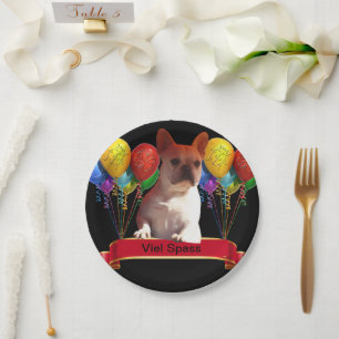 Assiettes En Carton Bouledogue français ballon French Bulldog