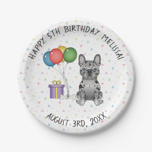 Assiettes En Carton Bouledogue Français Blue Merle Dessin Animé Annive