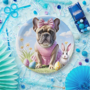 Assiettes En Carton Bouledogue français Joyeuses Pâques French Bulldog