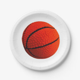 Assiettes En Carton Boules de basket-ball orange noir couleur 4Tim