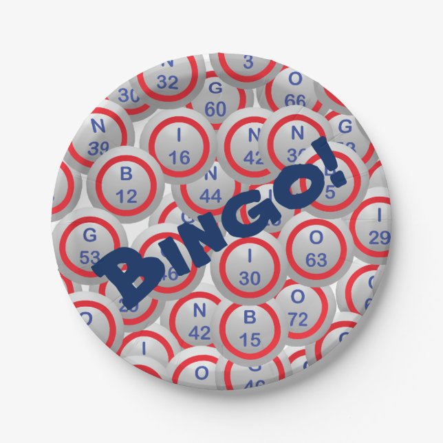 Assiettes En Carton Boules de bingo-test (Devant)
