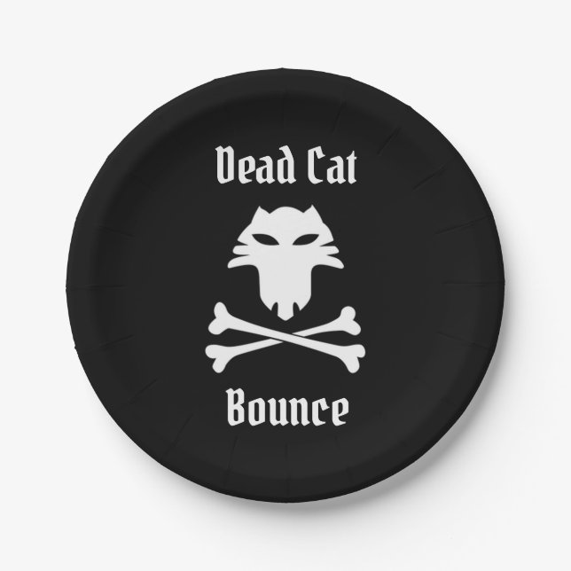 Assiettes En Carton Bounce de chat mort (Devant)