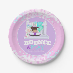 Assiettes En Carton Bounce House Jump Jouer cinquième anniversaire