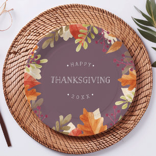 Assiettes En Carton Bounty d'automne   BON THANKSGIVING