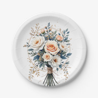 Assiettes En Carton Bouquet céleste florissant