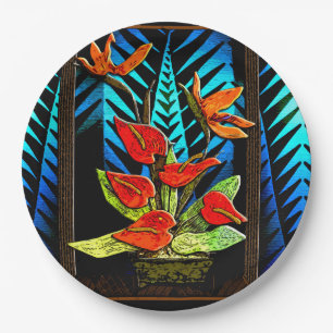 Assiettes En Carton Bouquet de Noël Hawiian