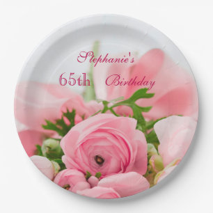 Assiettes En Carton Bouquet de soixante-cinquième anniversaire de