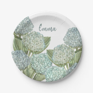 Assiettes En Carton Bouquet Dusty Blue Hydrangea