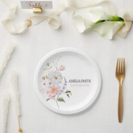 Assiettes En Carton Bouquet floral sauvage Babyshower