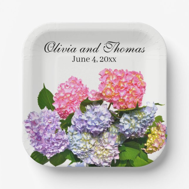 Assiettes En Carton Bouquet Hydrangea (Recto)