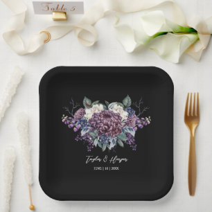 Assiettes En Carton Bouquet Mariage de goth esthétique foncé
