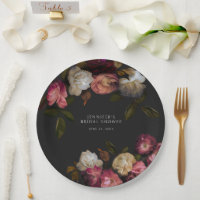 Bourgogne foncée et pivoines crème Douche noire