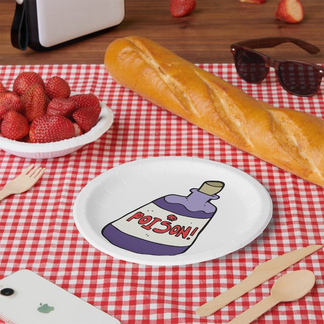 Assiettes En Carton Bouteille Violette De Poison (Créateur téléchargé)