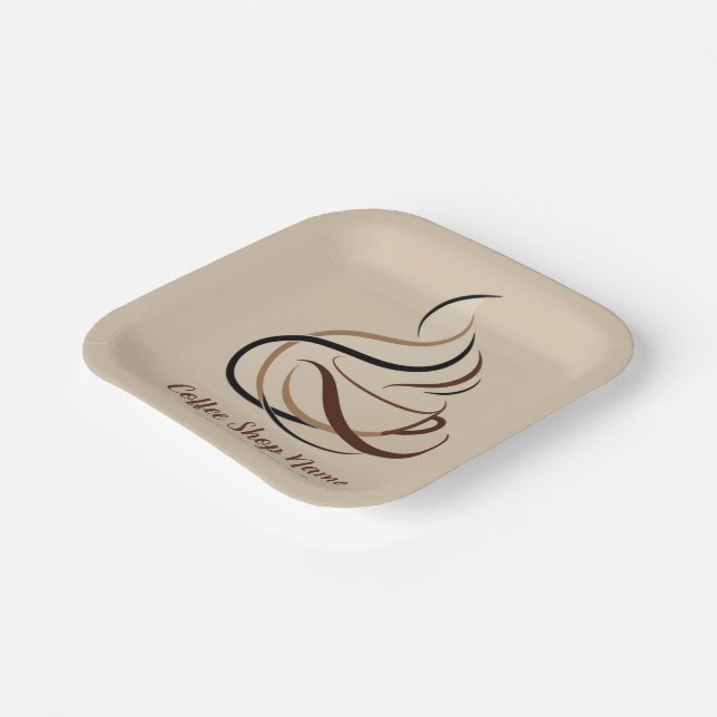 Assiettes En Carton Boutique de café minimal moderne (Angulaire)