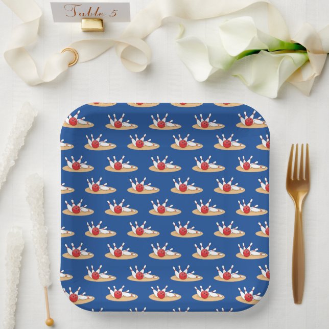 Assiettes En Carton Bowling Ball Stritles Motif (Mariage)