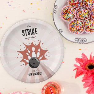 Assiettes En Carton Bowling Grève Un Amusant Anniversaire Rose Gold Gi