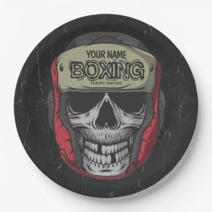 Assiettes En Carton Boxer Fight Club Skeleton Boxer Gym