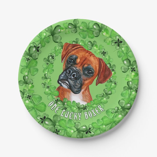 Assiettes En Carton Boxer irlandais (Devant)