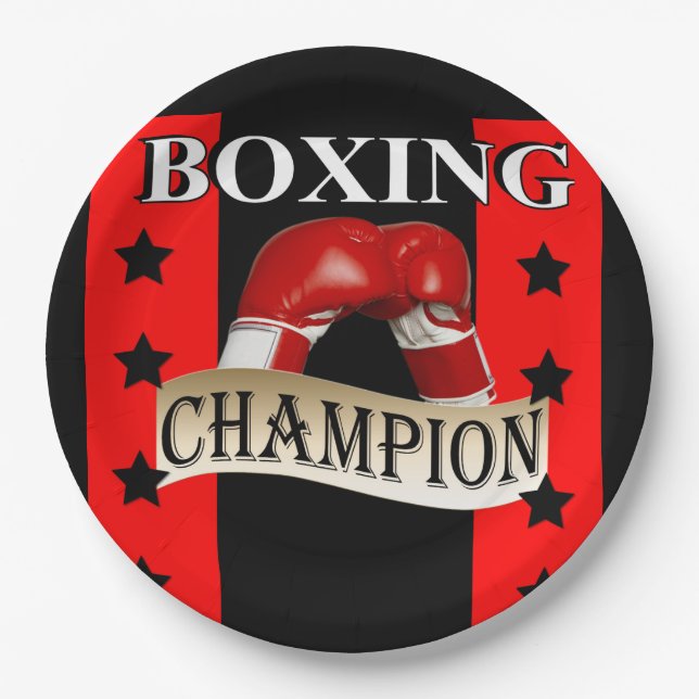 ASSIETTES EN CARTON BOXING (Devant)