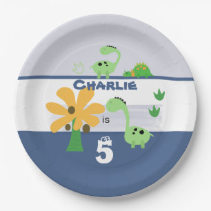 Assiettes En Carton Boy Dinosaur Jurassic fête d'anniversaire