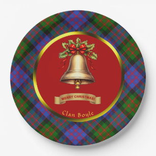 Assiettes En Carton Boyle Tartan Noël personnalisé