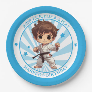 Assiettes En Carton Boy's Karate Martial Arts fête d'anniversaire
