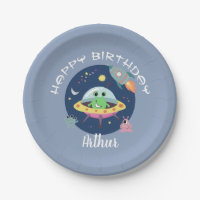 Boys mignon bleu Espace Alien Galaxy Anniversaire