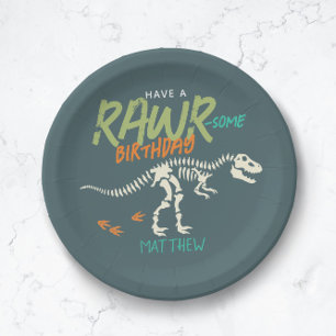 Assiettes En Carton Boys mignon Dinosaur creuser Fossil Anniversaire d