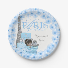 Assiettes En Carton Boys Paris Baby shower Plaques en papier