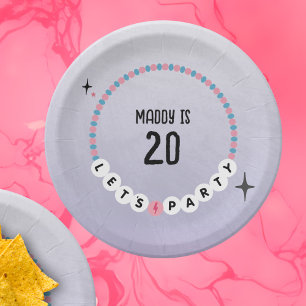 Assiettes En Carton Bracelet d'amitié violet Anniversaire