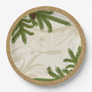 Assiettes En Carton Branches confort et joie de pin de vacances
