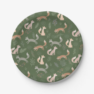 Assiettes En Carton Branches et Feuilles d'hiver Fox sans joint