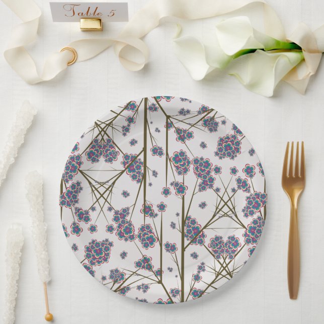 Assiettes En Carton Branches particulières Plaques de papier 9" (Mariage)