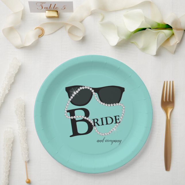 Assiettes En Carton Bride & Société Diamond Tiara Douche de partie (Mariage)