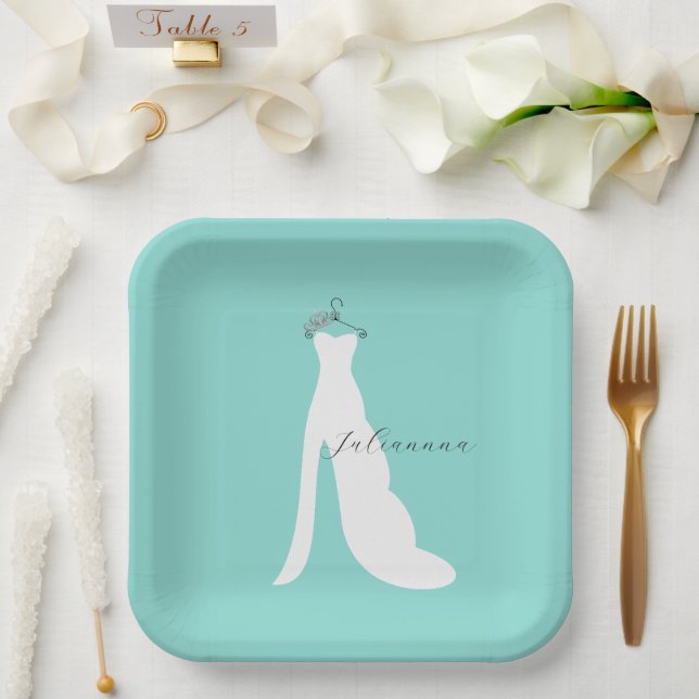 Assiettes En Carton BRIDE Voici La Fête De Mariées Personnalisée (Mariage)
