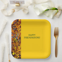 Bright Gold Feuilles Thanksgiving Friendsgiving