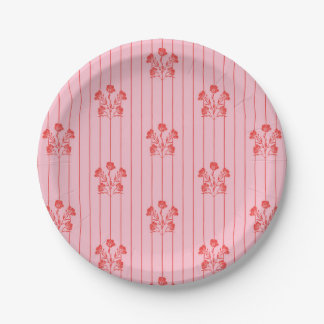 Assiettes En Carton Bright rose and Red Flower