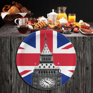 Assiettes En Carton British Flag & Big Ben - Londres, Royaume-Uni/fans
