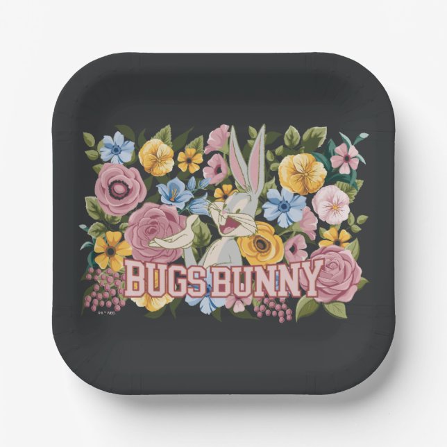 Assiettes En Carton Broderie florale de BUGS BUNNY™ (Recto)