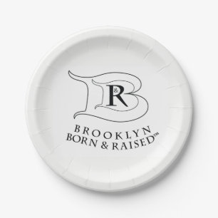 ASSIETTES EN CARTON BROOKLYN NÉ ET PLAQUES DE LOGO ÉLEVÉES