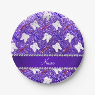 Assiettes En Carton Brosses et dent pourpres nommées faites sur